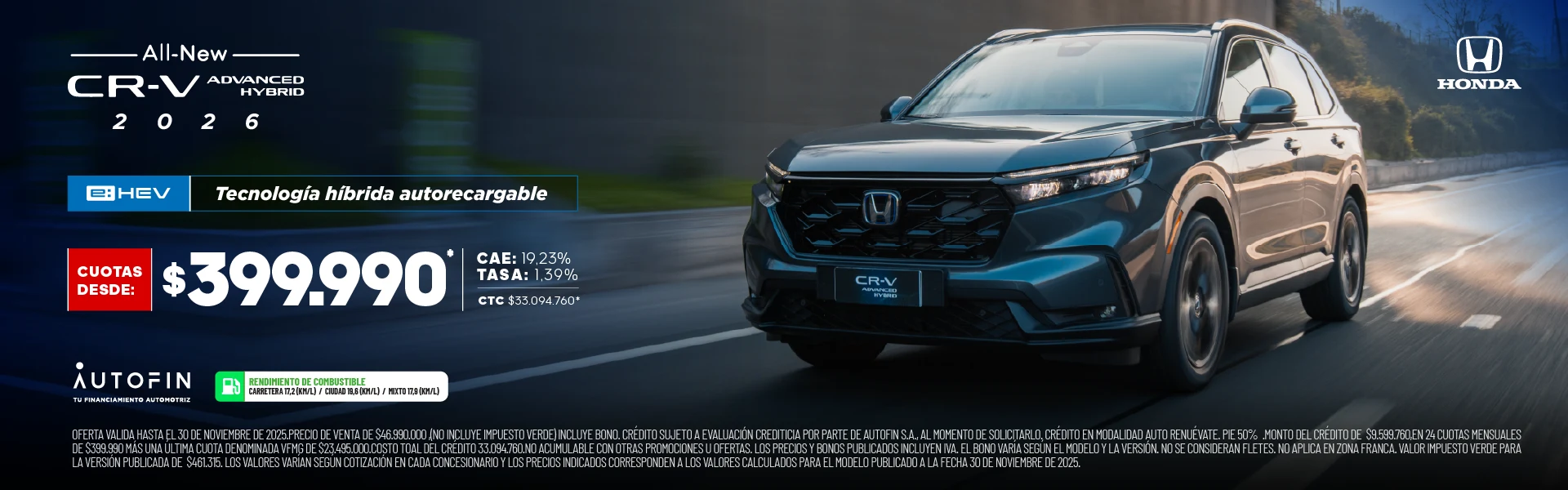 CRV E:HEV PROMO NOVIEMBRE